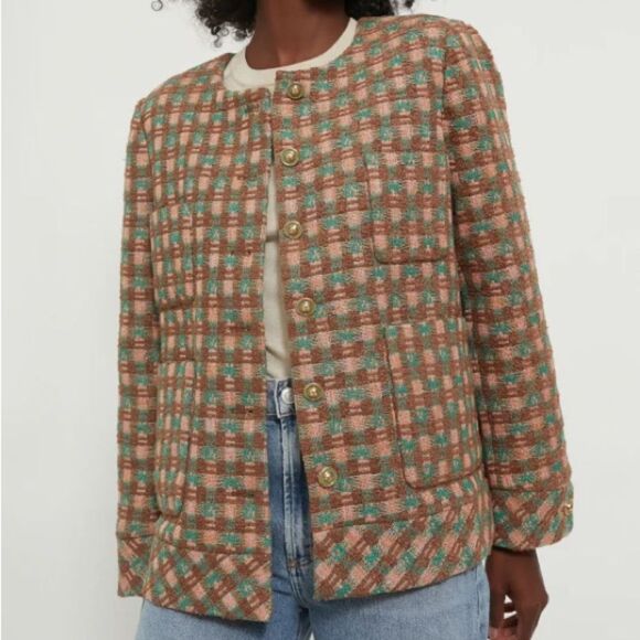 Tuckernuck Jackets & Blazers - Tuckernuck Neapolitan Tweed Graham Jacket Pink Green Brown Size S